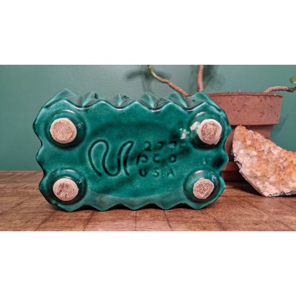 Vintage Emerald Green Art Deco UPCo (Ungemach) Planter - Roseville, OH - Picture 5 of 5